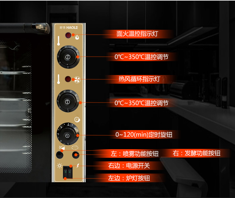 好樂熱風循環(huán)烤箱商用熱風循環(huán)爐烘蛋撻披薩烤箱 比薩電烤箱HL01C