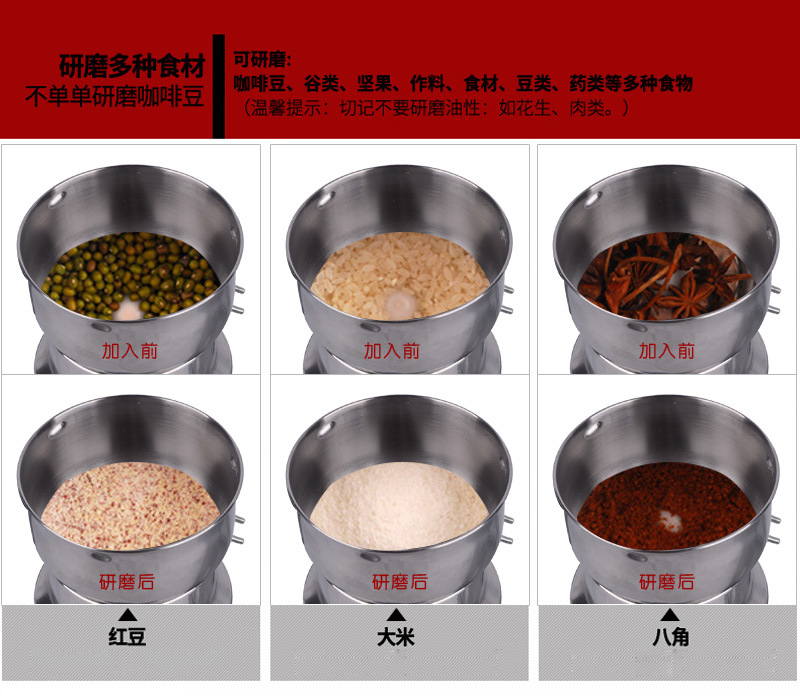 廠家批發不銹鋼咖啡磨豆機 中藥材粉碎機 家用商用干磨機