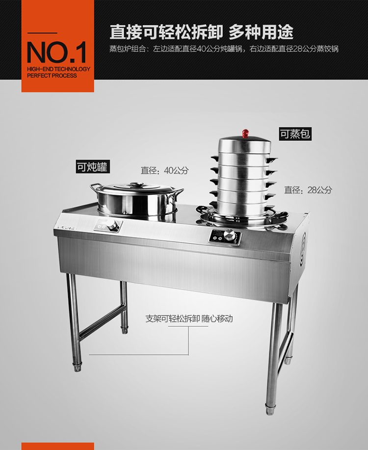 雙頭電磁爐大功率多功能商用電磁組合早餐灶一蒸一煮5000w電磁爐