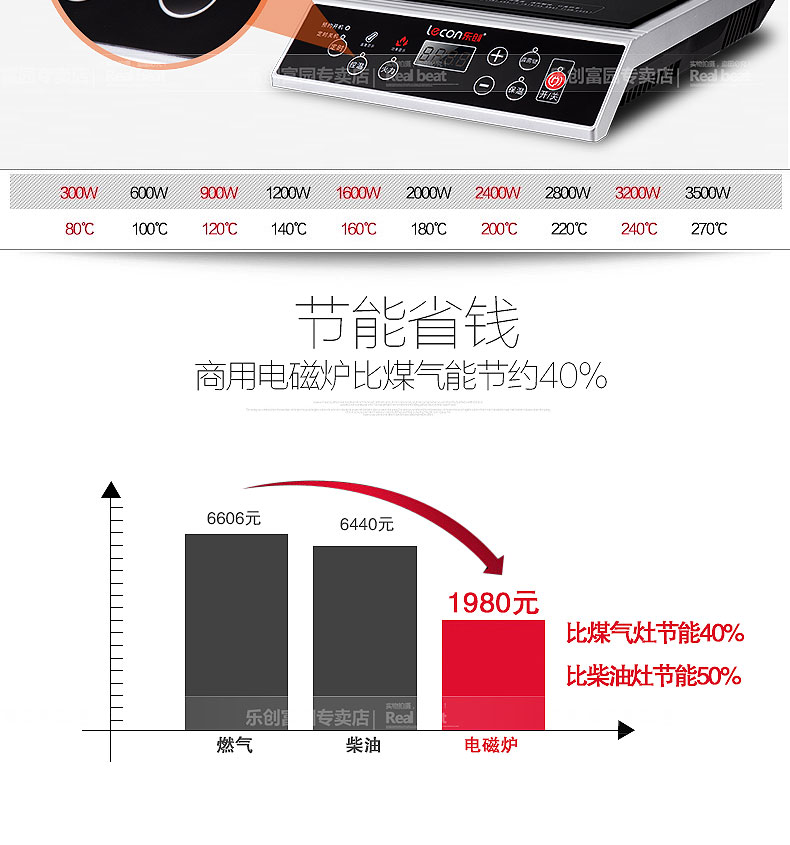 樂創 大功率電磁爐 商用電磁爐 3500W電磁爐 煲湯爐家用正品包郵